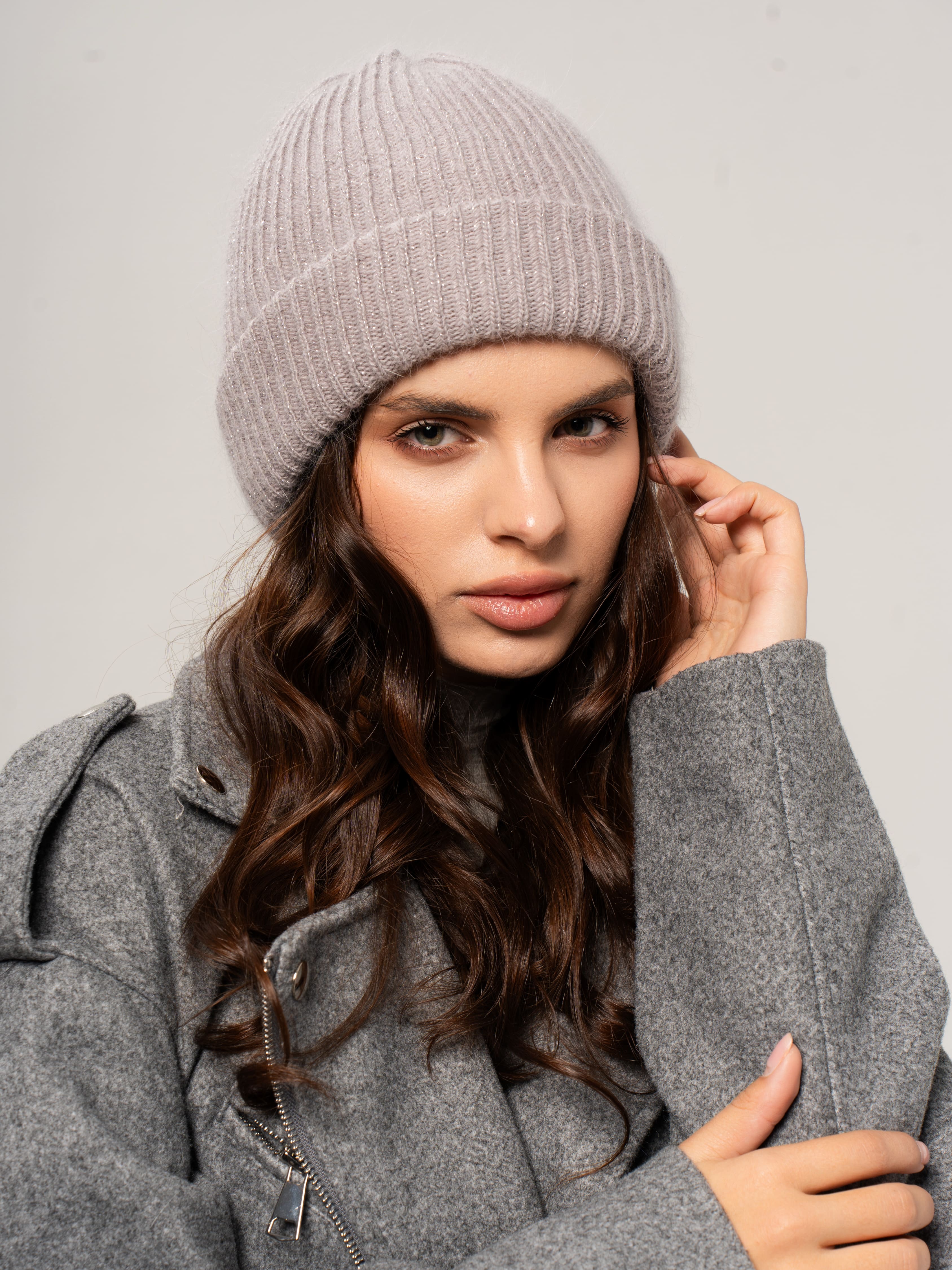NSH2501 (2) Женская шапка из ангоры двухслойная Букерке - 2 — изображение 1