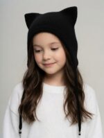 Детская шапка - чепчик из ангоры Кошечка — изображение 3